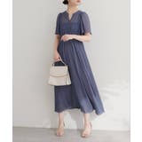 ブルー | 【natural couture】総プリーツフレア袖ワンピース | NICE CLAUP / OLIVE des OLIVE OUTLET