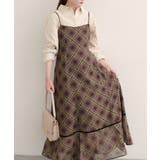 ブラウン系 | 【natural couture】ベロア切り替えキャミワンピース | NICE CLAUP / OLIVE des OLIVE　OUTLET