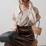 ベージュ | ビックカラージョーゼットシャツ | NICE CLAUP OUTLET
