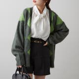 グリーン | アーガイル起毛カーディガン | NICE CLAUP OUTLET