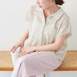ラメ入りコットンリネンポロニット | NICE CLAUP / OLIVE des OLIVE　OUTLET | 詳細画像4 
