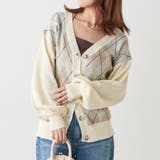 【低身長向け】アーガイルカーディガン | NICE CLAUP / OLIVE des OLIVE　OUTLET | 詳細画像2 