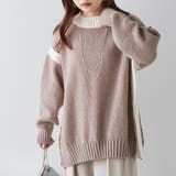 配色鹿の子ニット | NICE CLAUP / OLIVE des OLIVE OUTLET | 詳細画像1