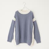 ブルー | 配色鹿の子ニット | NICE CLAUP / OLIVE des OLIVE OUTLET