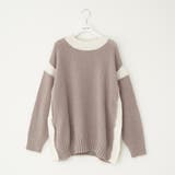 モカ | 配色鹿の子ニット | NICE CLAUP / OLIVE des OLIVE OUTLET