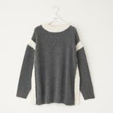 チャコール | 配色鹿の子ニット | NICE CLAUP / OLIVE des OLIVE OUTLET