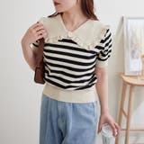衿フリルボーダーニット | NICE CLAUP / OLIVE des OLIVE OUTLET | 詳細画像2