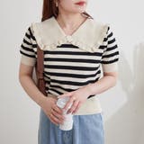 オフ | 衿フリルボーダーニット | NICE CLAUP / OLIVE des OLIVE OUTLET