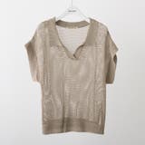 グレージュ | 透かし編みニットポロ | NICE CLAUP / OLIVE des OLIVE OUTLET