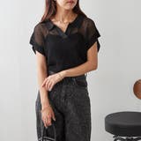ブラック | 透かし編みニットポロ | NICE CLAUP / OLIVE des OLIVE OUTLET