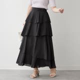ブラック | アシメティアードスカート | NICE CLAUP / OLIVE des OLIVE OUTLET