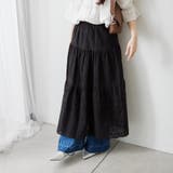 ブラック | コットンレースティアードスカート | NICE CLAUP / OLIVE des OLIVE OUTLET