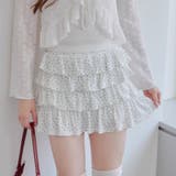 小花柄カットティアードミニスカート | NICE CLAUP / OLIVE des OLIVE　OUTLET | 詳細画像1 