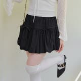 ブラック | リボン付バルーンスカート | NICE CLAUP / OLIVE des OLIVE OUTLET