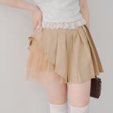 ベージュ | 【MARCHES】チュール使いプリーツミニスカート | NICE CLAUP / OLIVE des OLIVE OUTLET