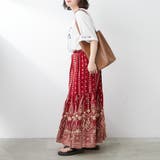 レッド | シーズンムード高まる、ペイズリー柄ロングスカート | NICE CLAUP / OLIVE des OLIVE OUTLET