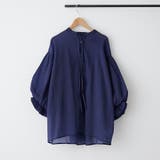 ネイビー | 涼し気な印象、シアー楊柳スキッパー2枚袖ブラウス | NICE CLAUP / OLIVE des OLIVE　OUTLET