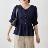 ネイビー | ペプラムブラウス | NICE CLAUP / OLIVE des OLIVE OUTLET