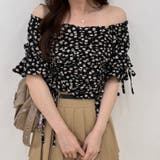 ブラック系 | ドロストスクエアブラウス | NICE CLAUP / OLIVE des OLIVE OUTLET