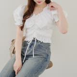シャーリング半袖ブラウス | NICE CLAUP / OLIVE des OLIVE OUTLET | 詳細画像2