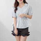 ミント | 【通勤やオフィスカジュアルにも◎】スキッパー半袖ブラウス | NICE CLAUP / OLIVE des OLIVE OUTLET
