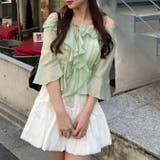 ミント | 【@_chipi2xセレクト】楊柳シアーラッフル5分袖ブラウス | RMAF　NICE CLAUP / OLIVE des OLIVE