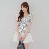 【前後2WAY】シャーリングドット柄ブラウス | NICE CLAUP / OLIVE des OLIVE OUTLET | 詳細画像6