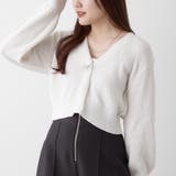 オフ | リボンブローチショートカーデイガン | NICE CLAUP / OLIVE des OLIVE　OUTLET