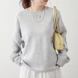 Lグレー | 【NUNIFE】豊富なカラー展開、スウェットライクニットプルオーバー | RMAF NICE CLAUP / OLIVE des OLIVE