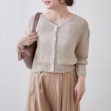 ベージュ | 麻風素材、キャンディ袖カーディガン | NICE CLAUP / OLIVE des OLIVE OUTLET