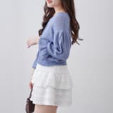 ブルー | 麻風素材、キャンディ袖カーディガン | NICE CLAUP / OLIVE des OLIVE OUTLET