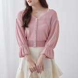 ピンク | 麻風素材、キャンディ袖カーディガン | NICE CLAUP / OLIVE des OLIVE OUTLET