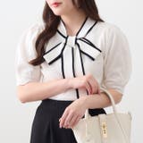 リボンタイ付半袖ニット | NICE CLAUP / OLIVE des OLIVE OUTLET | 詳細画像2