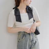 肩リボンスクエアネックニット | NICE CLAUP / OLIVE des OLIVE OUTLET | 詳細画像3