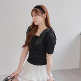 肩リボンスクエアネックニット | NICE CLAUP / OLIVE des OLIVE OUTLET | 詳細画像4