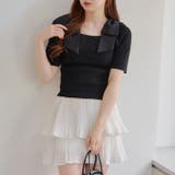 肩リボンスクエアネックニット | NICE CLAUP / OLIVE des OLIVE OUTLET | 詳細画像6