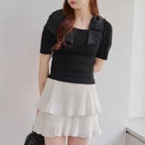 肩リボンスクエアネックニット | NICE CLAUP / OLIVE des OLIVE OUTLET | 詳細画像7