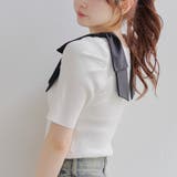 肩リボンスクエアネックニット | NICE CLAUP / OLIVE des OLIVE OUTLET | 詳細画像2