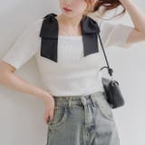 肩リボンスクエアネックニット | NICE CLAUP / OLIVE des OLIVE OUTLET | 詳細画像18