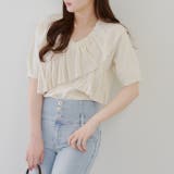 クロスフリル半袖ニット | NICE CLAUP / OLIVE des OLIVE OUTLET | 詳細画像1