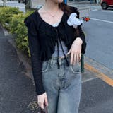 カットジャガードラッフルカーデイガン | RMAF NICE CLAUP / OLIVE des OLIVE | 詳細画像13