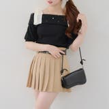 ブラック | リブ肩リボンオフショル | NICE CLAUP / OLIVE des OLIVE OUTLET