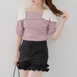 ピンク | リブ肩リボンオフショル | NICE CLAUP / OLIVE des OLIVE OUTLET