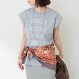 【秋服ジャケットのインナーにも◎】フレンチプリントTシャツ | NICE CLAUP / OLIVE des OLIVE　OUTLET | 詳細画像3 