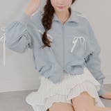 サックス | 【MARCHES】ライン&リボンブルゾン | NICE CLAUP / OLIVE des OLIVE OUTLET