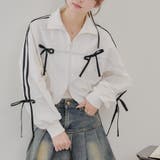 【MARCHES】ライン&リボンブルゾン | NICE CLAUP / OLIVE des OLIVE OUTLET | 詳細画像1