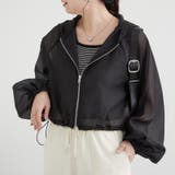 ブラック | 【春のシアー感】裾ドロストショート丈マンパ | NICE CLAUP / OLIVE des OLIVE OUTLET