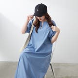 ブルー | 1枚でキマる！パフスリーブキーネックワンピース | NICE CLAUP / OLIVE des OLIVE　OUTLET