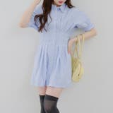サックス | 後ろレースアップミニワンピース | NICE CLAUP / OLIVE des OLIVE OUTLET