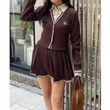 ブラウン | 【セットアップ対応】裾ライン入りプリーツミニスカート | NICE CLAUP / OLIVE des OLIVE OUTLET